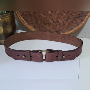 Brown Leather Harness Belt Medium Made in USA